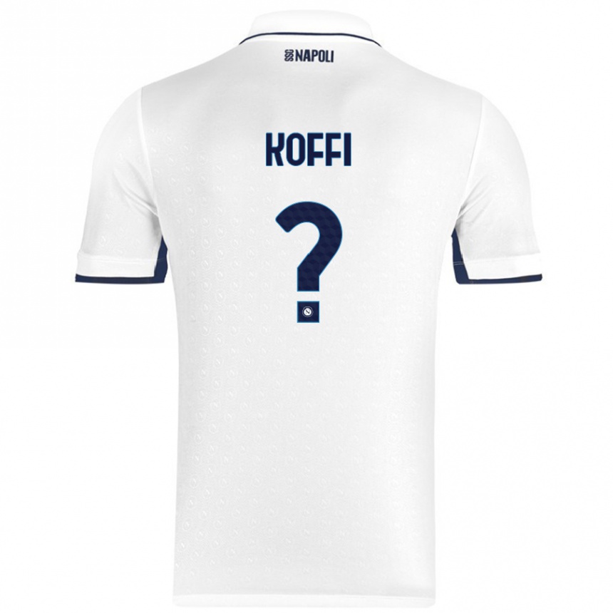 Niño Fútbol Camiseta Cedrick Koffi #0 Blanco Azul Real 2ª Equipación 2024/25