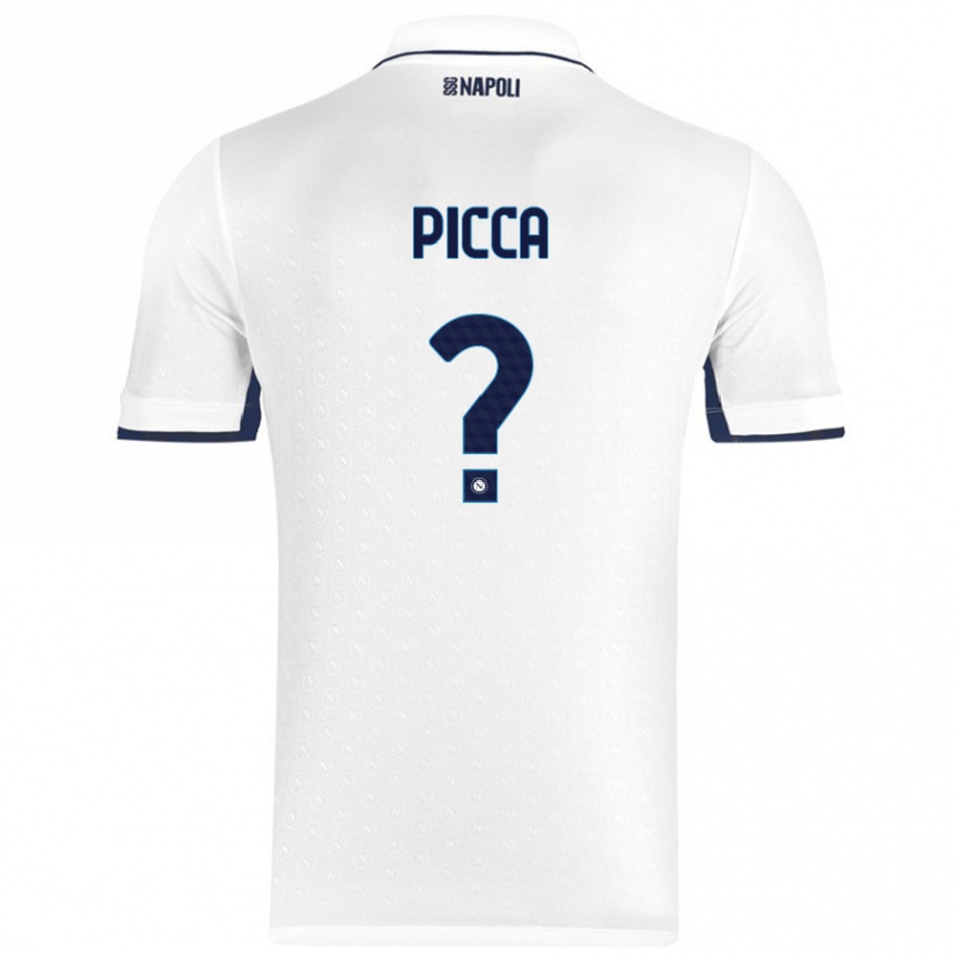 Niño Fútbol Camiseta Luigi Picca #0 Blanco Azul Real 2ª Equipación 2024/25