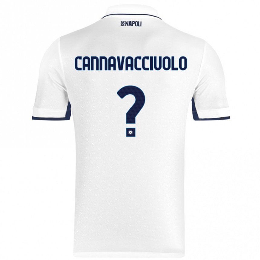 Niño Fútbol Camiseta Luigi Pio Cannavacciuolo #0 Blanco Azul Real 2ª Equipación 2024/25