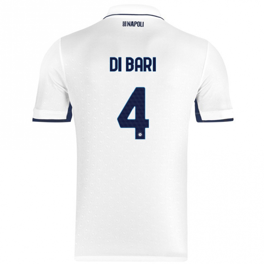 Niño Fútbol Camiseta Martina Di Bari #4 Blanco Azul Real 2ª Equipación 2024/25