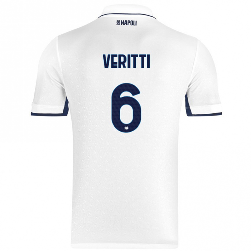 Niño Fútbol Camiseta Federica Veritti #6 Blanco Azul Real 2ª Equipación 2024/25