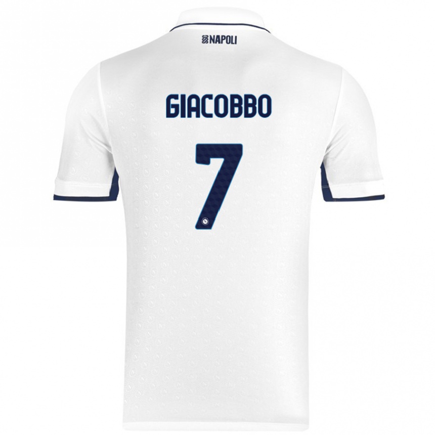 Niño Fútbol Camiseta Giulia Giacobbo #7 Blanco Azul Real 2ª Equipación 2024/25