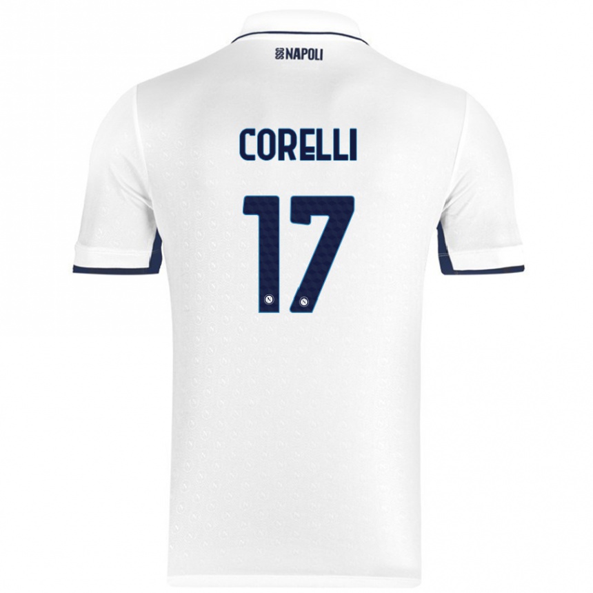 Niño Fútbol Camiseta Alice Corelli #17 Blanco Azul Real 2ª Equipación 2024/25