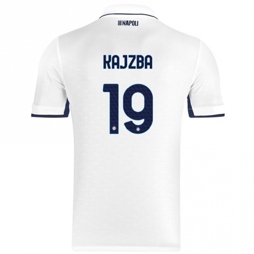 Niño Fútbol Camiseta Nina Kajzba #19 Blanco Azul Real 2ª Equipación 2024/25