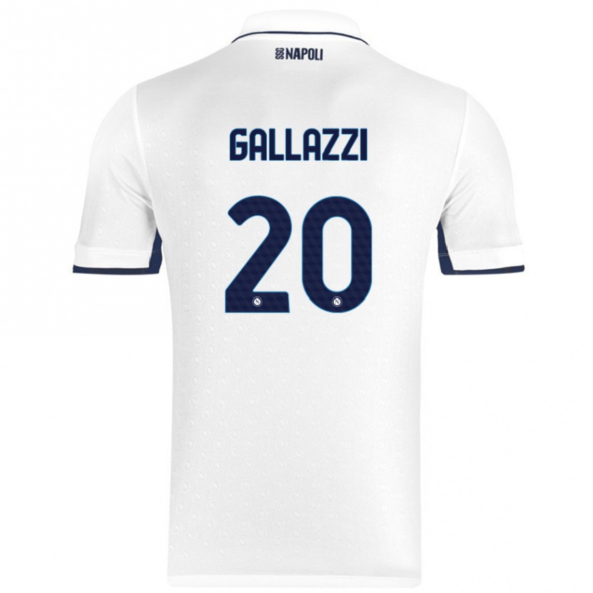 Niño Fútbol Camiseta Valentina Gallazzi #20 Blanco Azul Real 2ª Equipación 2024/25