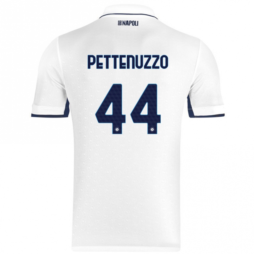 Niño Fútbol Camiseta Tecla Pettenuzzo #44 Blanco Azul Real 2ª Equipación 2024/25