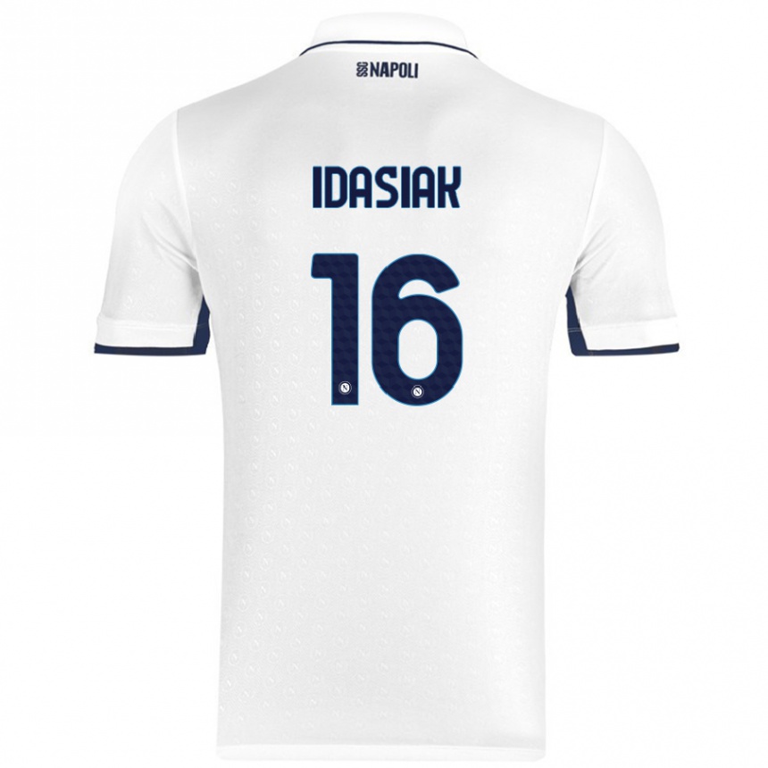 Niño Fútbol Camiseta Hubert Idasiak #16 Blanco Azul Real 2ª Equipación 2024/25