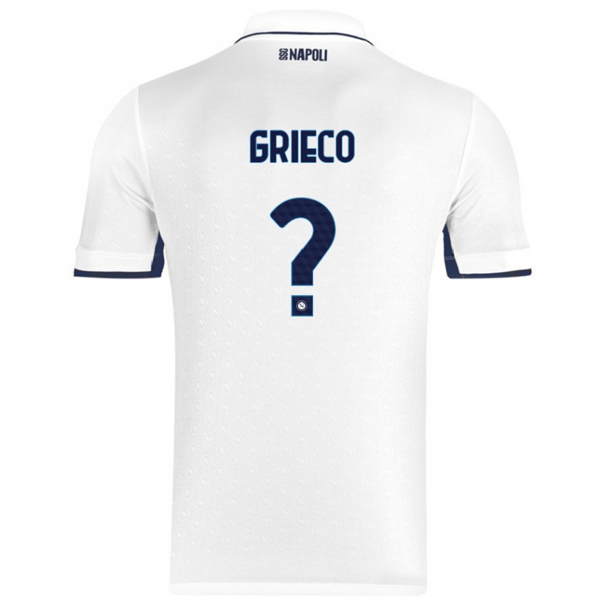 Niño Fútbol Camiseta Alessandro Grieco #0 Blanco Azul Real 2ª Equipación 2024/25