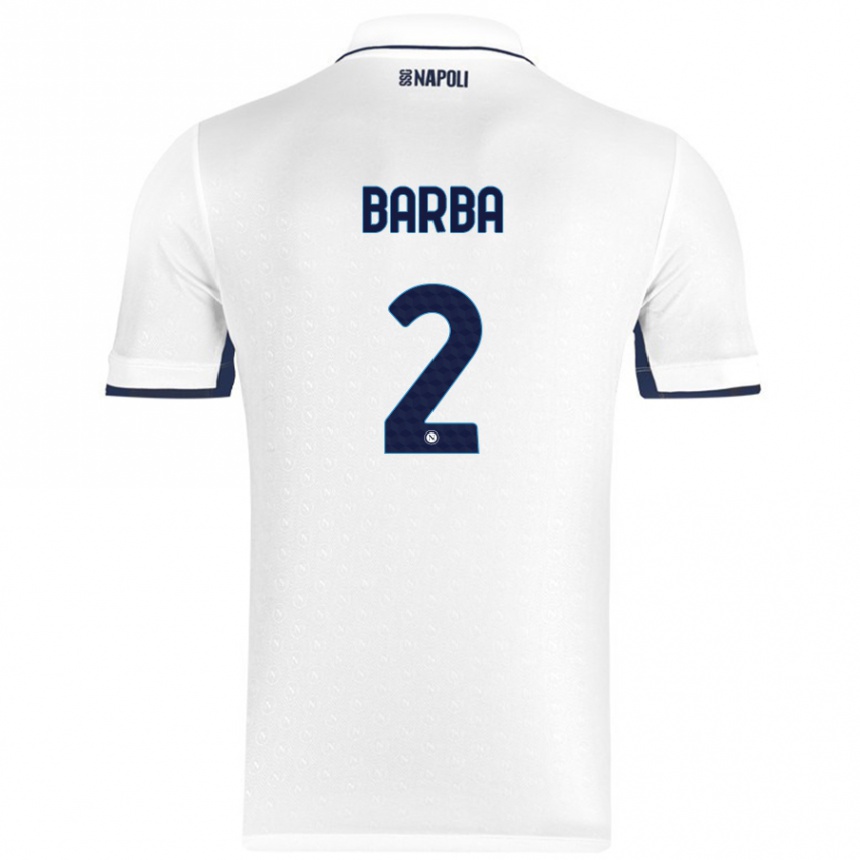 Niño Fútbol Camiseta Benedetto Barba #2 Blanco Azul Real 2ª Equipación 2024/25