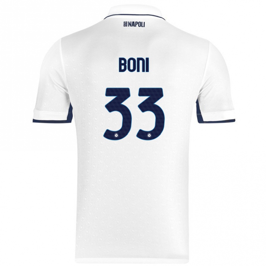 Niño Fútbol Camiseta Landry Boni #33 Blanco Azul Real 2ª Equipación 2024/25