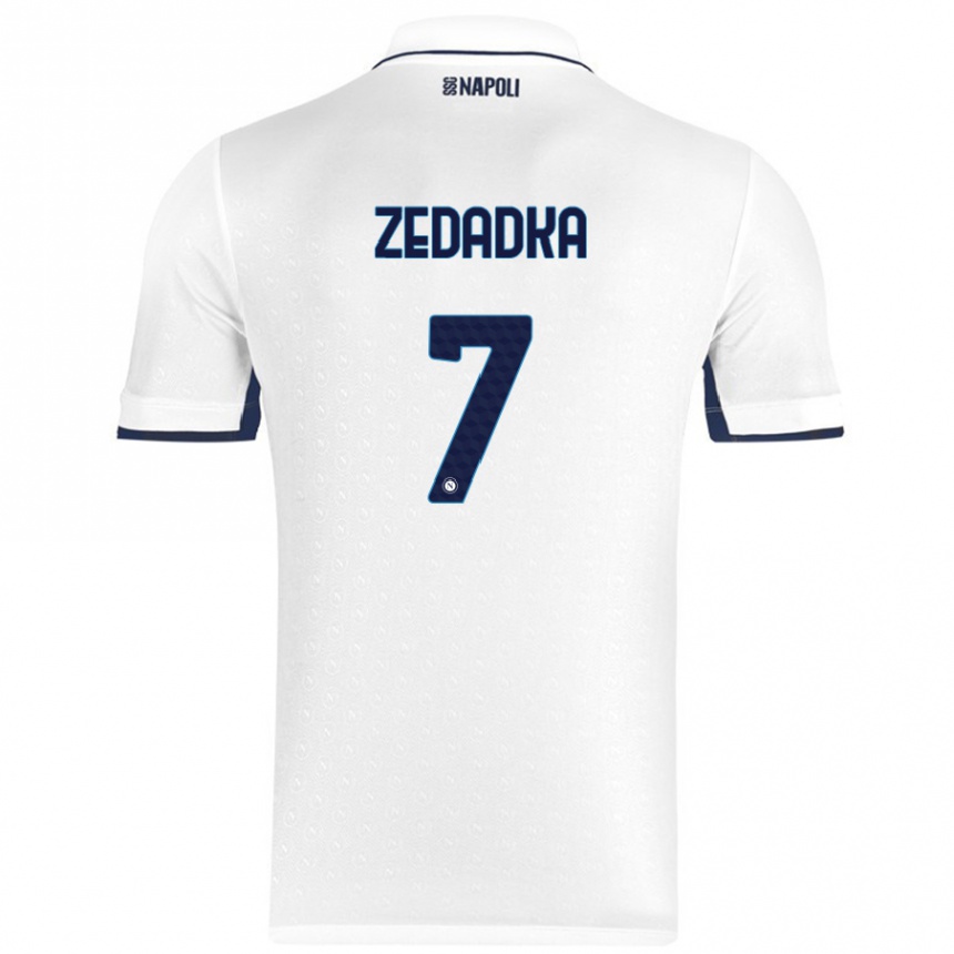 Niño Fútbol Camiseta Karim Zedadka #7 Blanco Azul Real 2ª Equipación 2024/25