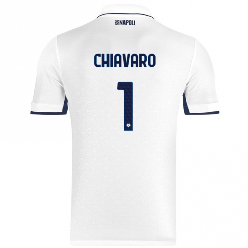 Niño Fútbol Camiseta Kelly Chiavaro #1 Blanco Azul Real 2ª Equipación 2024/25