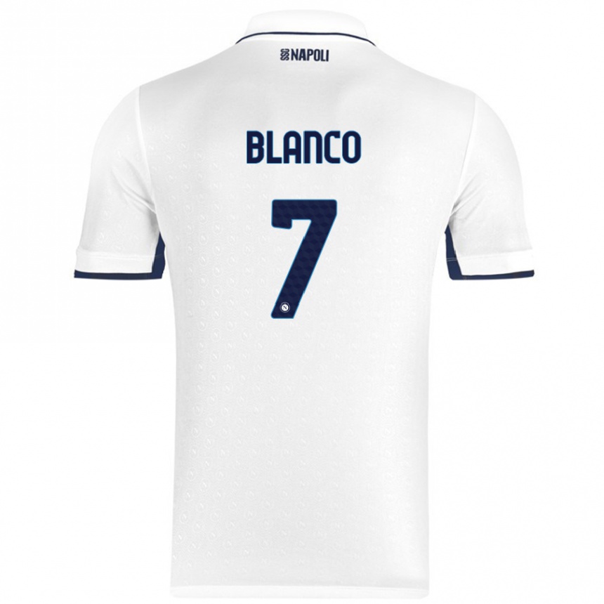 Niño Fútbol Camiseta Gimena Blanco #7 Blanco Azul Real 2ª Equipación 2024/25