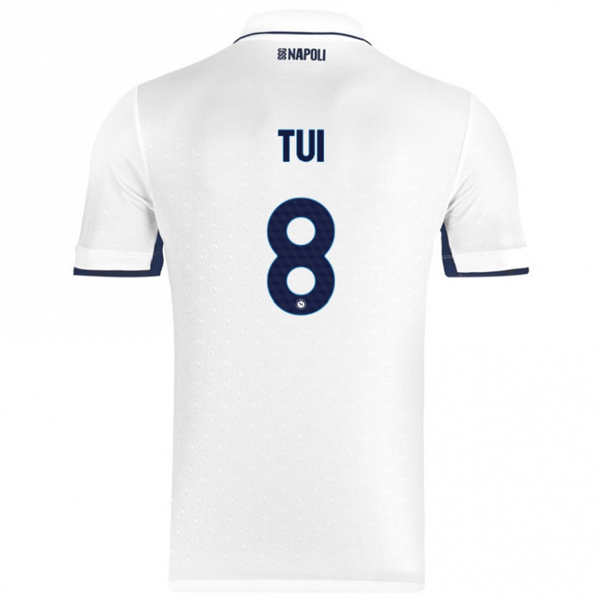 Niño Fútbol Camiseta Sara Tui #8 Blanco Azul Real 2ª Equipación 2024/25