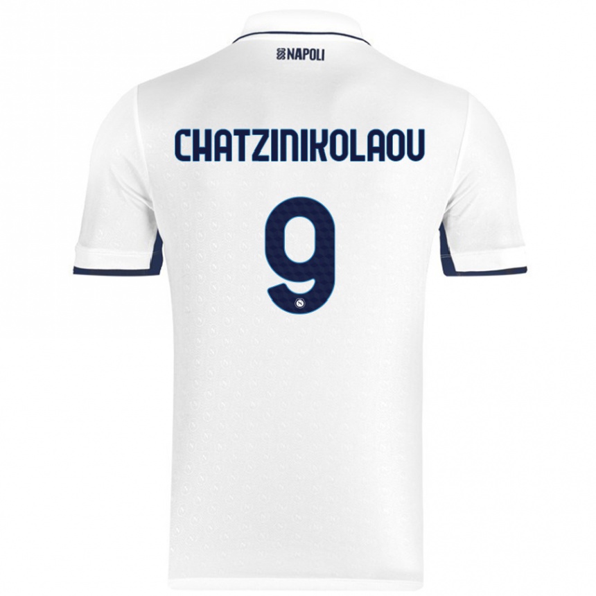 Niño Fútbol Camiseta Despoina Chatzinikolaou #9 Blanco Azul Real 2ª Equipación 2024/25