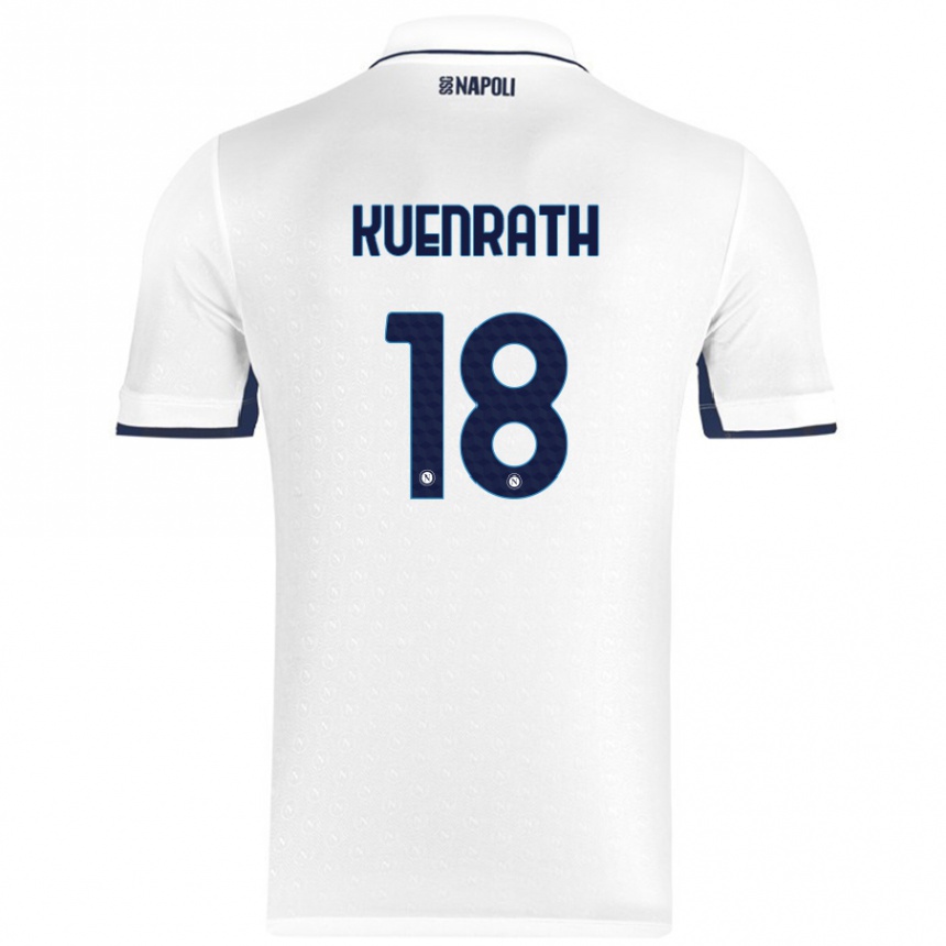 Niño Fútbol Camiseta Melanie Kuenrath #18 Blanco Azul Real 2ª Equipación 2024/25