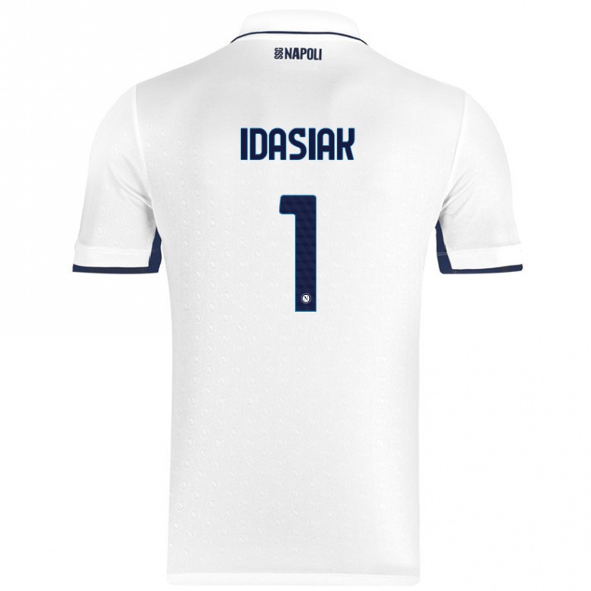 Niño Fútbol Camiseta Hubert Dawid Idasiak #1 Blanco Azul Real 2ª Equipación 2024/25