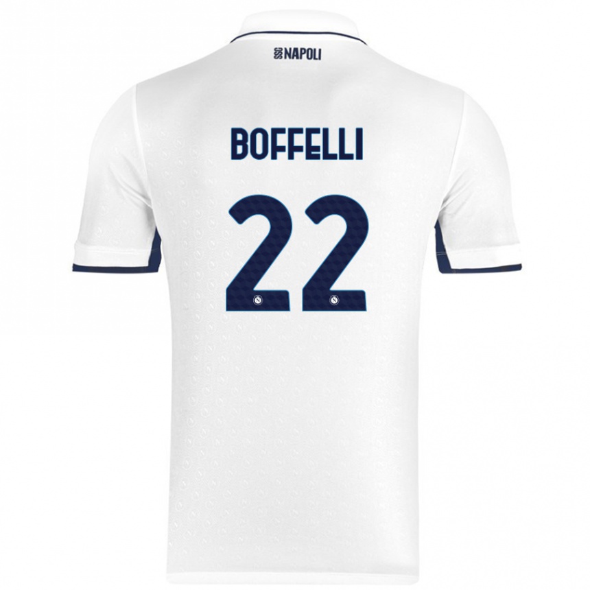 Niño Fútbol Camiseta Valerio Boffelli #22 Blanco Azul Real 2ª Equipación 2024/25