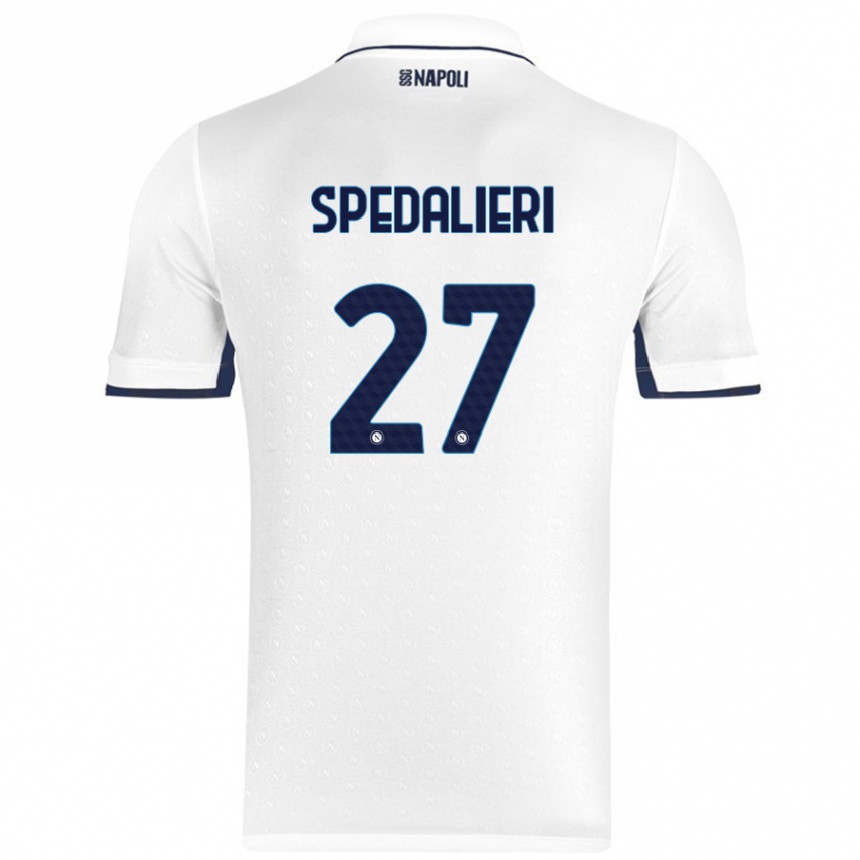 Niño Fútbol Camiseta Johnatan Andrea Spedalieri #27 Blanco Azul Real 2ª Equipación 2024/25