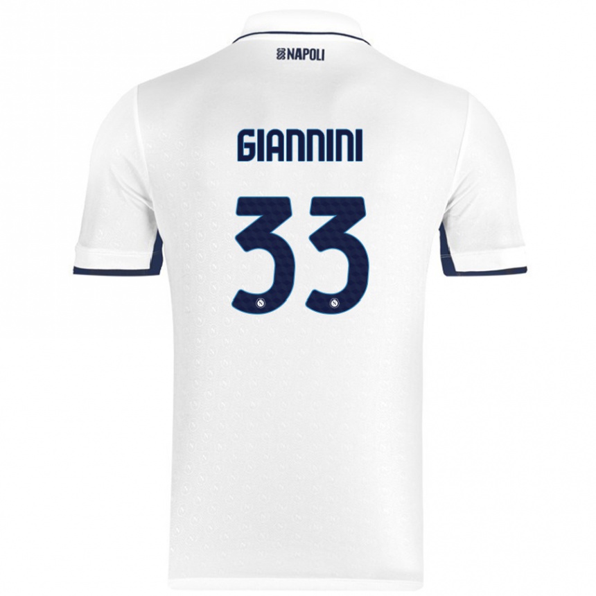 Niño Fútbol Camiseta Enrico Giannini #33 Blanco Azul Real 2ª Equipación 2024/25