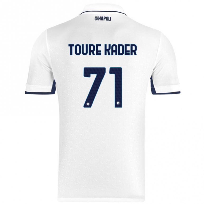 Niño Fútbol Camiseta Aziz Toure Kader #71 Blanco Azul Real 2ª Equipación 2024/25