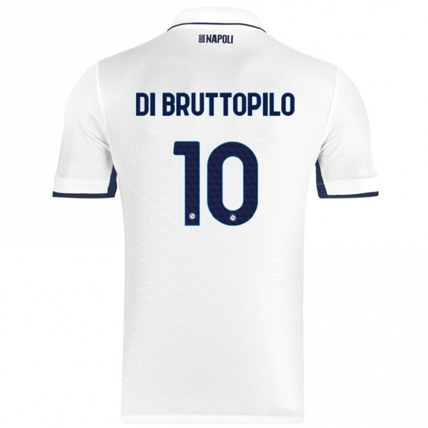 Niño Fútbol Camiseta Giuseppe Ambrosino Di Bruttopilo #10 Blanco Azul Real 2ª Equipación 2024/25