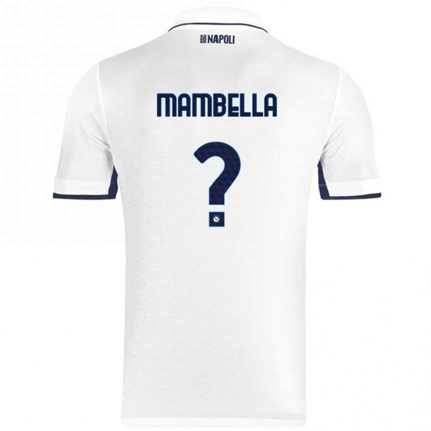 Niño Fútbol Camiseta Andrea Mambella #0 Blanco Azul Real 2ª Equipación 2024/25