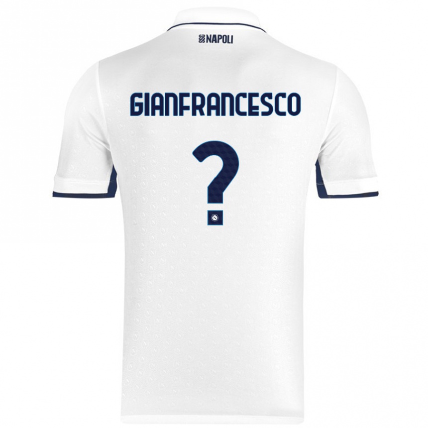 Niño Fútbol Camiseta Sergio Gianfrancesco #0 Blanco Azul Real 2ª Equipación 2024/25