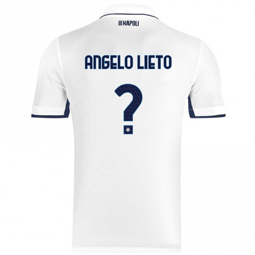 Niño Fútbol Camiseta Angelo Lieto #0 Blanco Azul Real 2ª Equipación 2024/25