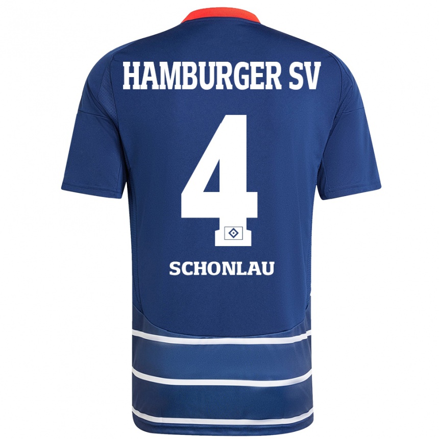 Niño Fútbol Camiseta Sebastian Schonlau #4 Azul Oscuro 2ª Equipación 2024/25