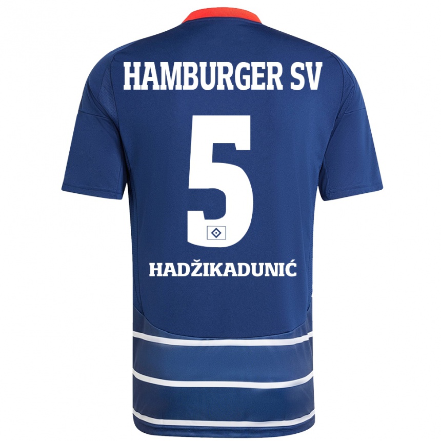 Niño Fútbol Camiseta Dennis Hadzikadunic #5 Azul Oscuro 2ª Equipación 2024/25