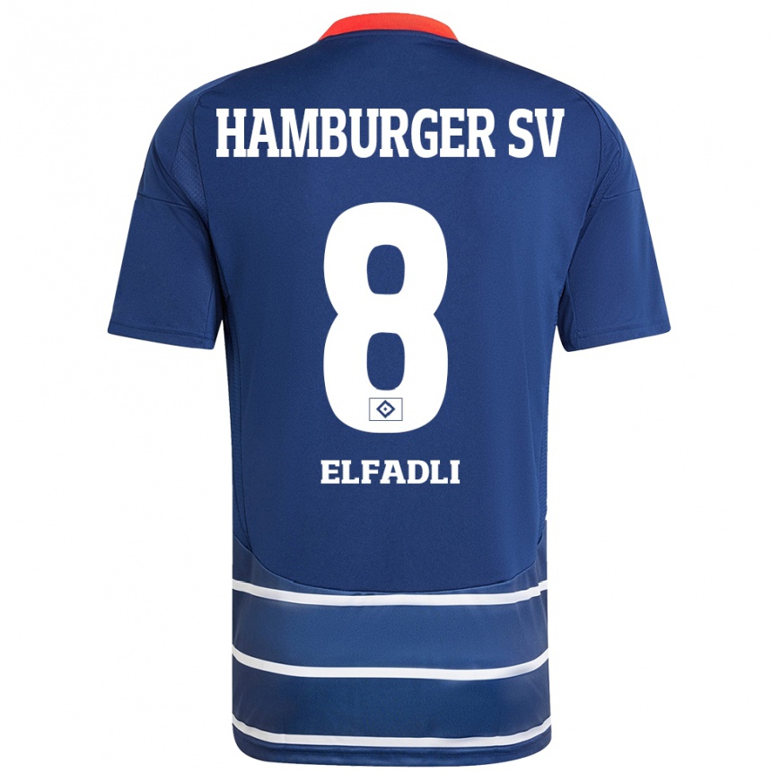 Niño Fútbol Camiseta Daniel Elfadli #8 Azul Oscuro 2ª Equipación 2024/25