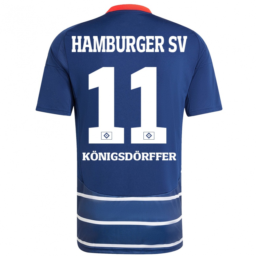 Niño Fútbol Camiseta Ransford Königsdörffer #11 Azul Oscuro 2ª Equipación 2024/25