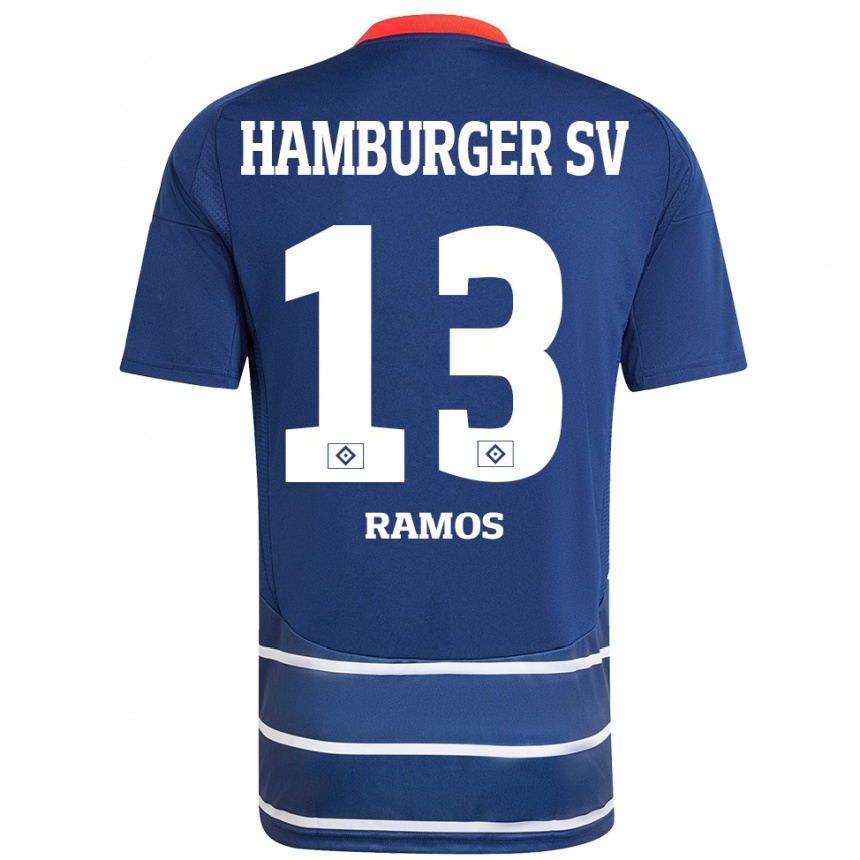 Niño Fútbol Camiseta Guilherme Ramos #13 Azul Oscuro 2ª Equipación 2024/25