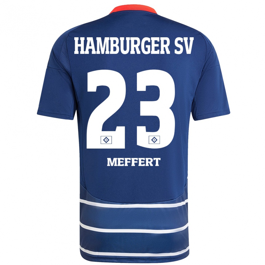 Niño Fútbol Camiseta Jonas Meffert #23 Azul Oscuro 2ª Equipación 2024/25