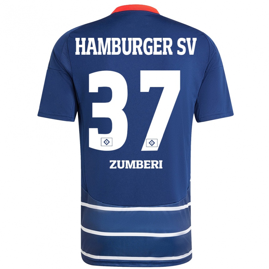 Niño Fútbol Camiseta Valon Zumberi #37 Azul Oscuro 2ª Equipación 2024/25