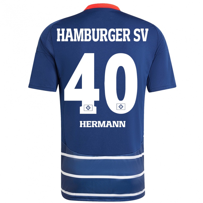 Niño Fútbol Camiseta Hannes Hermann #40 Azul Oscuro 2ª Equipación 2024/25