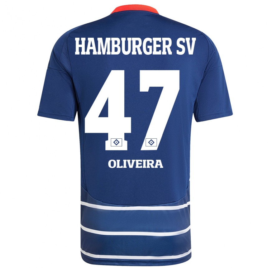 Niño Fútbol Camiseta Nicolas Oliveira #47 Azul Oscuro 2ª Equipación 2024/25