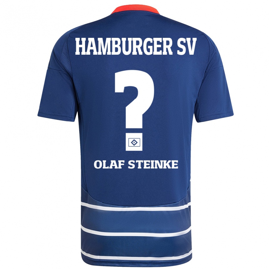 Niño Fútbol Camiseta Eric Olaf Steinke #0 Azul Oscuro 2ª Equipación 2024/25