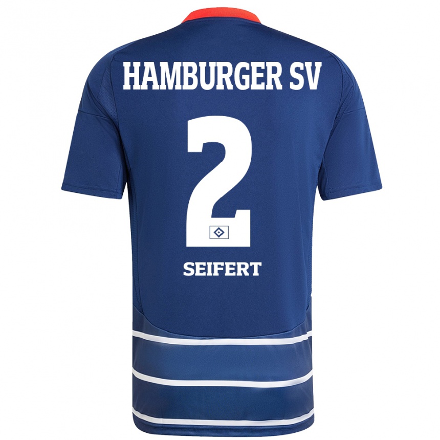 Niño Fútbol Camiseta Luis Seifert #2 Azul Oscuro 2ª Equipación 2024/25