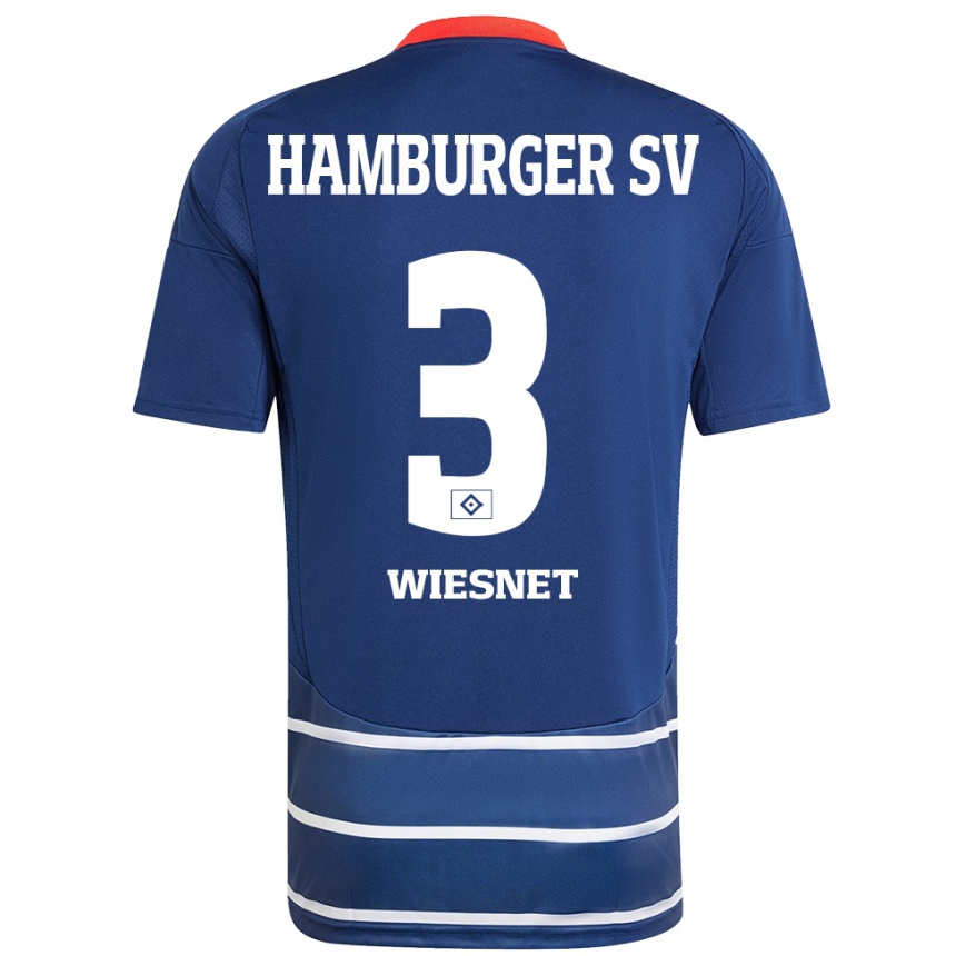 Niño Fútbol Camiseta Melvin Wiesnet #3 Azul Oscuro 2ª Equipación 2024/25