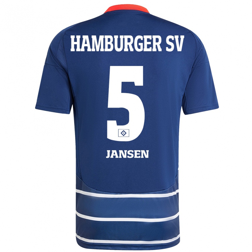 Niño Fútbol Camiseta Marcell Jansen #5 Azul Oscuro 2ª Equipación 2024/25