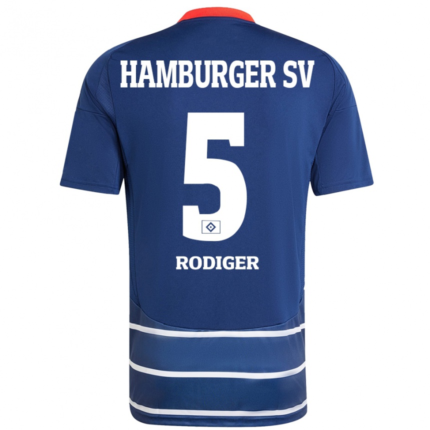 Niño Fútbol Camiseta Philipp Rödiger #5 Azul Oscuro 2ª Equipación 2024/25