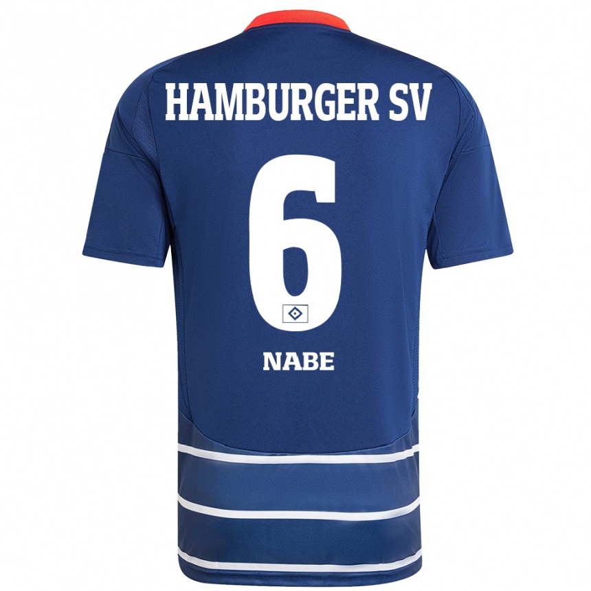 Niño Fútbol Camiseta Jamal Nabe #6 Azul Oscuro 2ª Equipación 2024/25