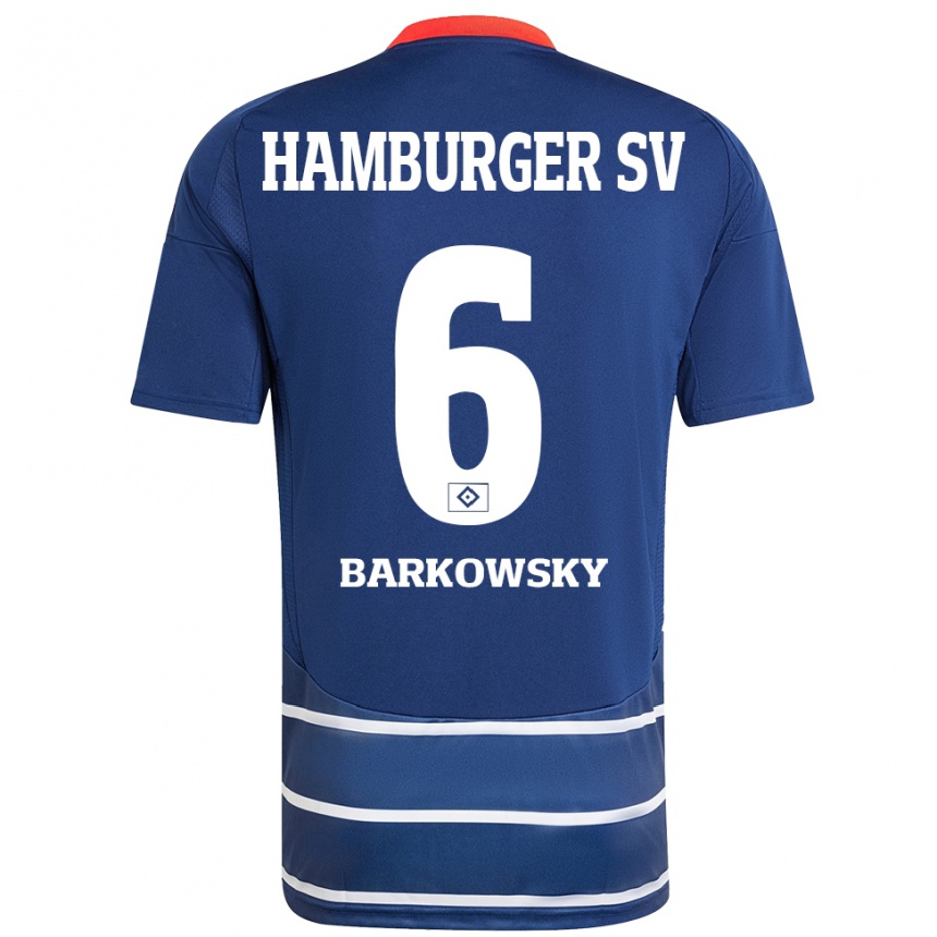 Niño Fútbol Camiseta Finn Barkowsky #6 Azul Oscuro 2ª Equipación 2024/25