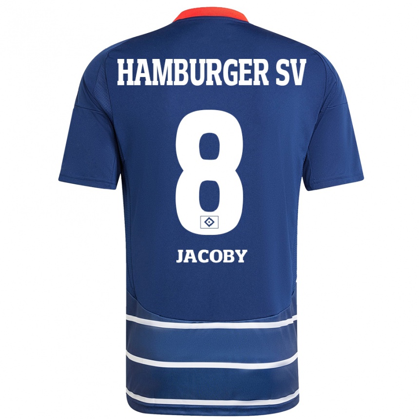 Niño Fútbol Camiseta Leandro Jacoby #8 Azul Oscuro 2ª Equipación 2024/25