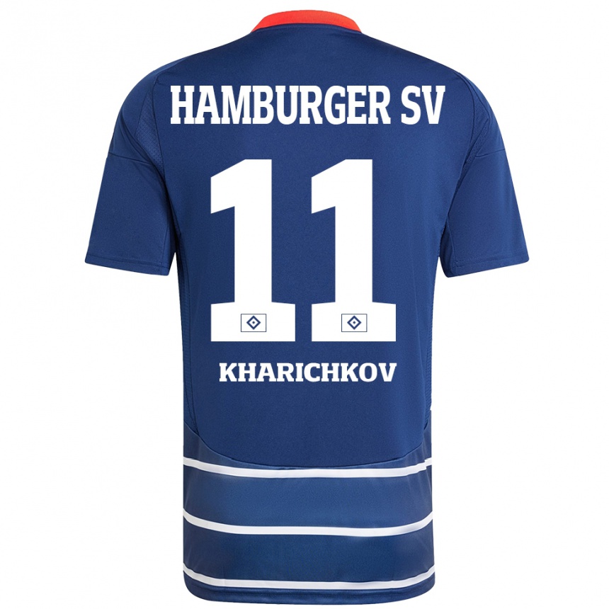 Niño Fútbol Camiseta Valentyn Kharichkov #11 Azul Oscuro 2ª Equipación 2024/25