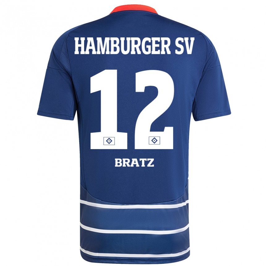 Niño Fútbol Camiseta Julian Brätz #12 Azul Oscuro 2ª Equipación 2024/25