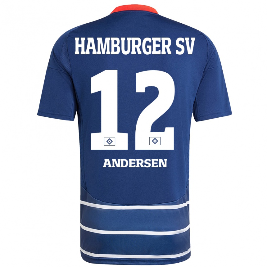 Niño Fútbol Camiseta Patrick Andersen #12 Azul Oscuro 2ª Equipación 2024/25