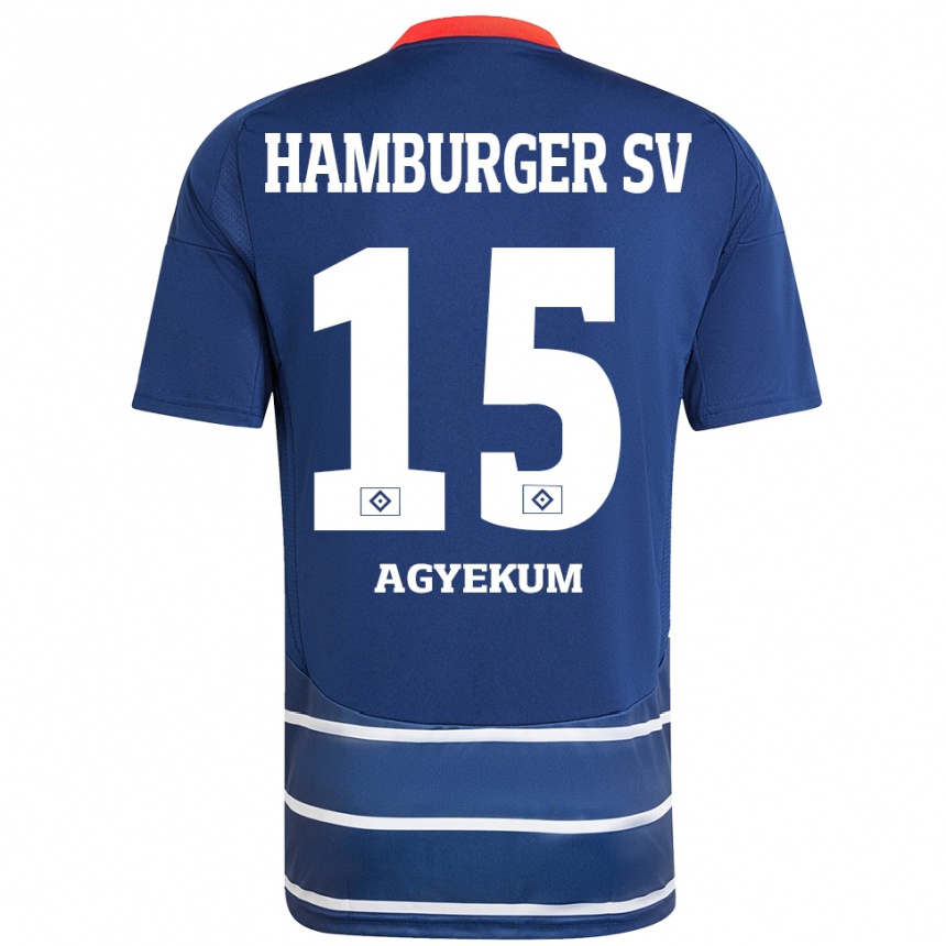 Niño Fútbol Camiseta Joel Agyekum #15 Azul Oscuro 2ª Equipación 2024/25